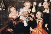 CRANACH, Lucas the Elder Hercules and Omphale oil painting